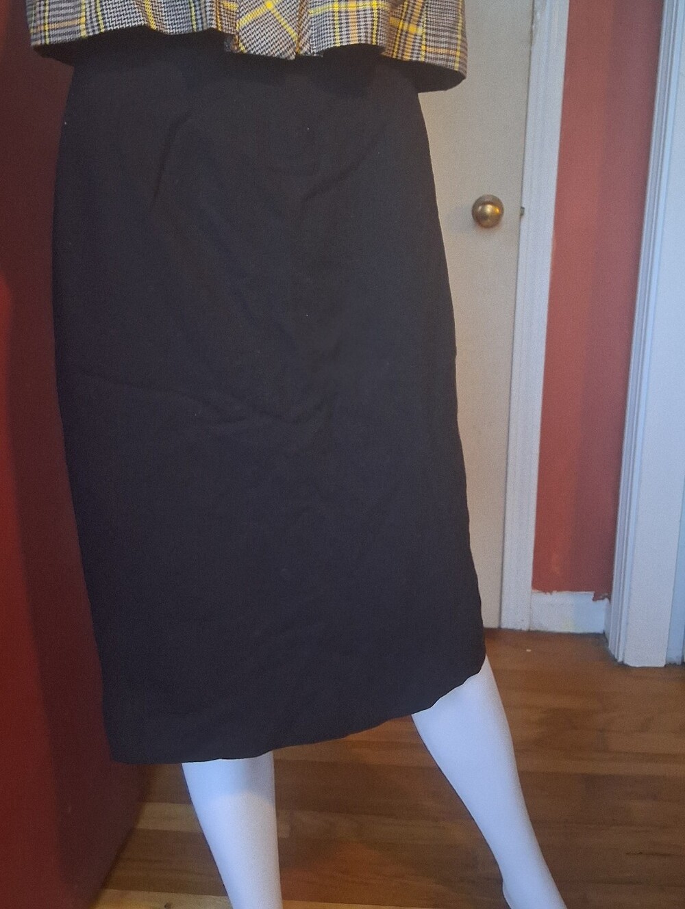 Classic Black Pencil Skirt - Handmade Unbranded
